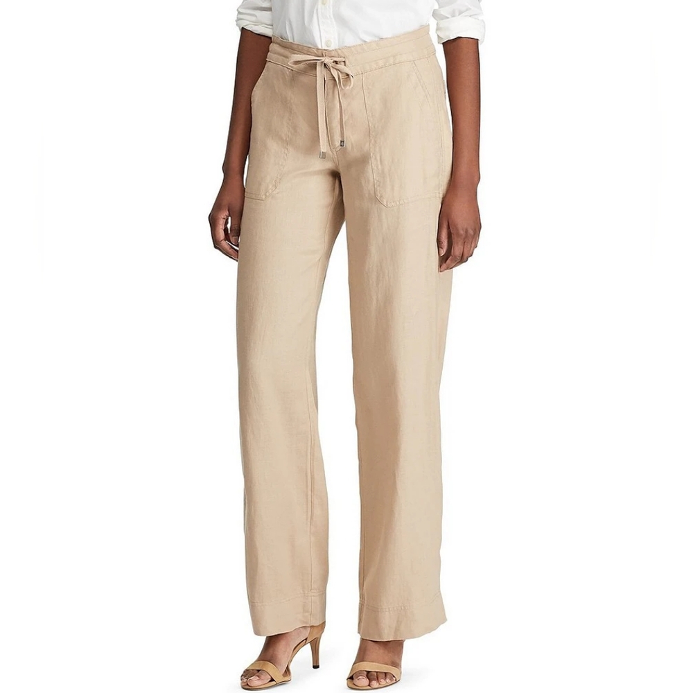 Pristine Lauren Ralph Lauren linen pants - Khaki birch size 14